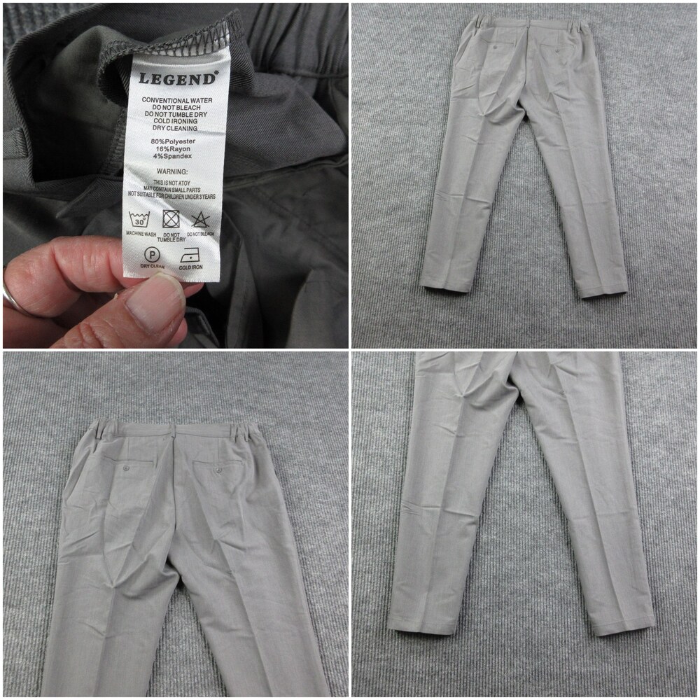 Legend Pants Womens 34 Gray Slim Tapered Pleated Dress Trouser Stretch 34x28 NWT - Picture 15 of 16